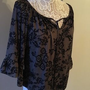 Betsy Johnson black lace blouse (sz Small)